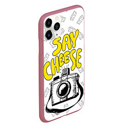 Чехол iPhone 11 Pro матовый Say cheese, цвет: 3D-малиновый — фото 2