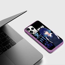 Чехол iPhone 11 Pro матовый Oshi no ko - аканэ и иероглифы, цвет: 3D-фиолетовый — фото 2