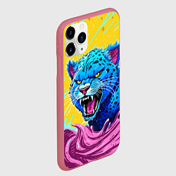 Чехол iPhone 11 Pro матовый Кислотный Леопард, цвет: 3D-малиновый — фото 2