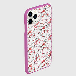 Чехол iPhone 11 Pro матовый Паттерн веток с цветами сакуры, цвет: 3D-фиолетовый — фото 2