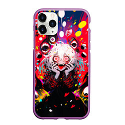 Чехол iPhone 11 Pro матовый Сумасшедшая аниме девочка от нейросети, цвет: 3D-фиолетовый