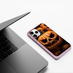 Чехол iPhone 11 Pro матовый Pumpkin Halloween, цвет: 3D-розовый — фото 2