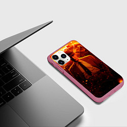 Чехол iPhone 11 Pro матовый Оппенгеймер и бомба, цвет: 3D-малиновый — фото 2