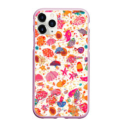 Чехол iPhone 11 Pro матовый Морской пляж, цвет: 3D-розовый