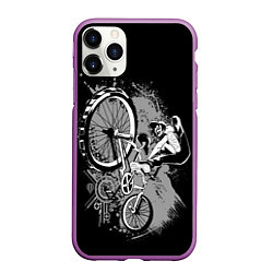Чехол iPhone 11 Pro матовый Bmx jump rider, цвет: 3D-фиолетовый