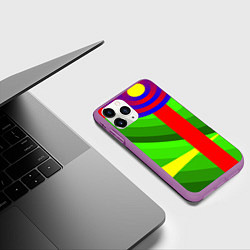 Чехол iPhone 11 Pro матовый Абсолютная абстракция, цвет: 3D-фиолетовый — фото 2