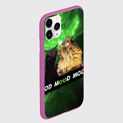 Чехол iPhone 11 Pro матовый Mood - коты из ТикТок, цвет: 3D-фиолетовый — фото 2