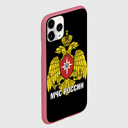 Чехол iPhone 11 Pro матовый МЧС России - герб, цвет: 3D-малиновый — фото 2