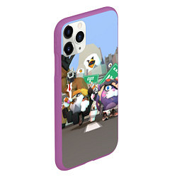Чехол iPhone 11 Pro матовый Chicken Gun Skibibi: Гарибальди и Мурка, цвет: 3D-фиолетовый — фото 2