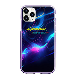 Чехол iPhone 11 Pro матовый Cyberpunk phantom logo neon