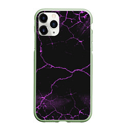 Чехол iPhone 11 Pro матовый Молнии - неон, цвет: 3D-салатовый