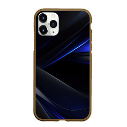 Чехол iPhone 11 Pro матовый Black blue background, цвет: 3D-коричневый