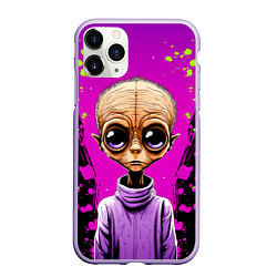 Чехол iPhone 11 Pro матовый Alien - comics art style