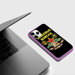 Чехол iPhone 11 Pro матовый Броня крепка, танки наши быстры, цвет: 3D-фиолетовый — фото 2