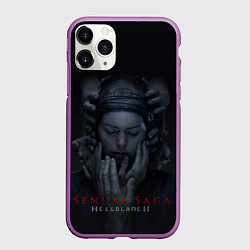 Чехол iPhone 11 Pro матовый Сенуа и руки Hellblade 2, цвет: 3D-фиолетовый