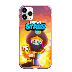 Чехол iPhone 11 Pro матовый Mortis пират Brawl Stars, цвет: 3D-светло-сиреневый