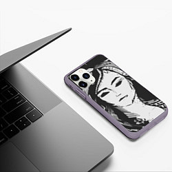 Чехол iPhone 11 Pro матовый Девушка стилизация тёмно-серый, цвет: 3D-серый — фото 2