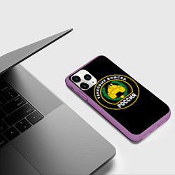 Чехол iPhone 11 Pro матовый Танковые Войска России, цвет: 3D-фиолетовый — фото 2
