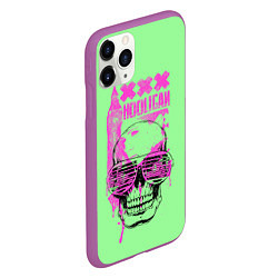 Чехол iPhone 11 Pro матовый Hooligan - skull, цвет: 3D-фиолетовый — фото 2