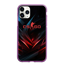 Чехол iPhone 11 Pro матовый CS GO dark red black, цвет: 3D-фиолетовый