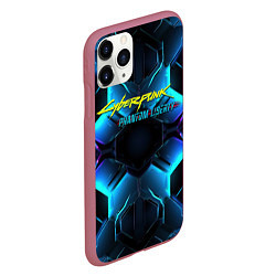 Чехол iPhone 11 Pro матовый Cyberpunk 2077 neon texture, цвет: 3D-малиновый — фото 2