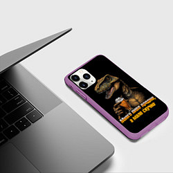 Чехол iPhone 11 Pro матовый Много пива вредно а мало скучно, цвет: 3D-фиолетовый — фото 2