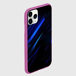 Чехол iPhone 11 Pro матовый Blue black texture, цвет: 3D-фиолетовый — фото 2