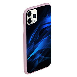 Чехол iPhone 11 Pro матовый Black blue texture, цвет: 3D-розовый — фото 2