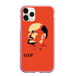 Чехол iPhone 11 Pro матовый СССР Ленин жив, цвет: 3D-розовый