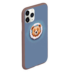 Чехол iPhone 11 Pro матовый Забавный плюшевый мишка, цвет: 3D-коричневый — фото 2