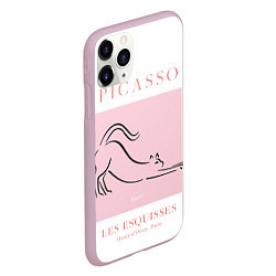 Чехол iPhone 11 Pro матовый Кот - Пабло Пикассо, цвет: 3D-розовый — фото 2