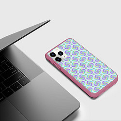 Чехол iPhone 11 Pro матовый Цветные круги, цвет: 3D-малиновый — фото 2