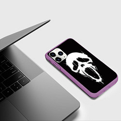 Чехол iPhone 11 Pro матовый Лицо призрака, цвет: 3D-фиолетовый — фото 2