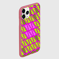 Чехол iPhone 11 Pro матовый Ретро молнии розово-жёлтые, цвет: 3D-малиновый — фото 2