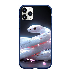 Чехол iPhone 11 Pro матовый Лунный змей, цвет: 3D-тёмно-синий