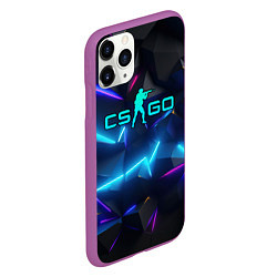 Чехол iPhone 11 Pro матовый CS GO neon style, цвет: 3D-фиолетовый — фото 2