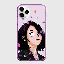 Чехол iPhone 11 Pro матовый IU Art, цвет: 3D-фиолетовый