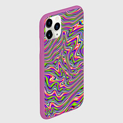 Чехол iPhone 11 Pro матовый В полоску триппи, цвет: 3D-фиолетовый — фото 2