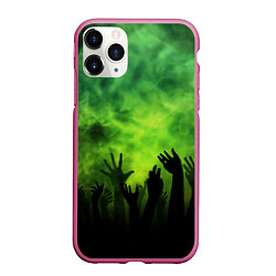 Чехол iPhone 11 Pro матовый Зомби вечеринка, цвет: 3D-малиновый