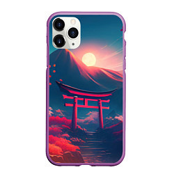 Чехол iPhone 11 Pro матовый Japan gate drawing