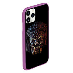 Чехол iPhone 11 Pro матовый Predator - skull, цвет: 3D-фиолетовый — фото 2