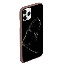 Чехол iPhone 11 Pro матовый Хищник на черном фоне, цвет: 3D-коричневый — фото 2
