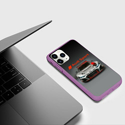 Чехол iPhone 11 Pro матовый Audi sport - racing car - extreme, цвет: 3D-фиолетовый — фото 2