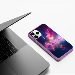 Чехол iPhone 11 Pro матовый Space and islands, цвет: 3D-фиолетовый — фото 2