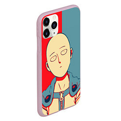 Чехол iPhone 11 Pro матовый Saitama hero face, цвет: 3D-розовый — фото 2