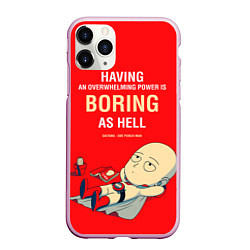 Чехол iPhone 11 Pro матовый Saitama kid, цвет: 3D-розовый