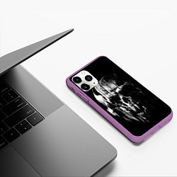 Чехол iPhone 11 Pro матовый Brutal skull, цвет: 3D-фиолетовый — фото 2