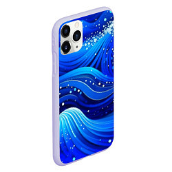 Чехол iPhone 11 Pro матовый Волны - текстура от нейросети, цвет: 3D-светло-сиреневый — фото 2