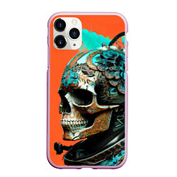 Чехол iPhone 11 Pro матовый Art skull - irezumi - Japan, цвет: 3D-розовый