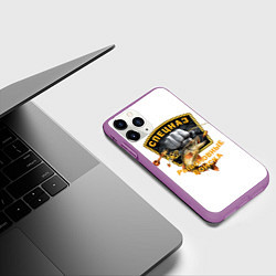 Чехол iPhone 11 Pro матовый Рыболовные войска спецназ, цвет: 3D-фиолетовый — фото 2